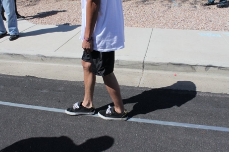 Man preforming the Walk and Turn test