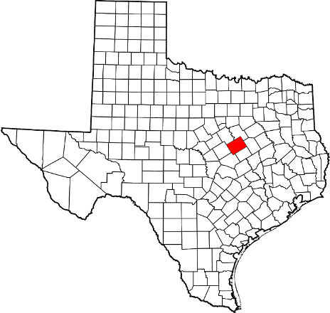 McLennan County on a map of Texas